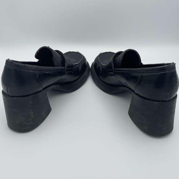 Women's Black Chunky Heel Loafers Bongo - Picture 5 of 8